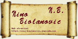 Nino Biolanović vizit kartica
